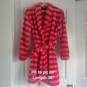 Kate Spade Pink Striped Fleece Robe
